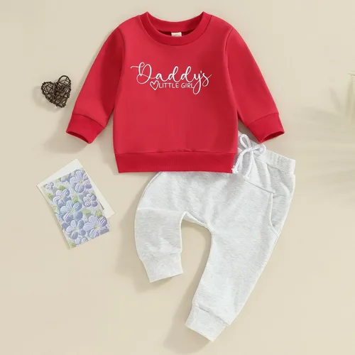 Miniatura 2 de YINGISFITM Conjunto de sudadera con estampado para bebé y niña, sudadera larga para otoño e invierno