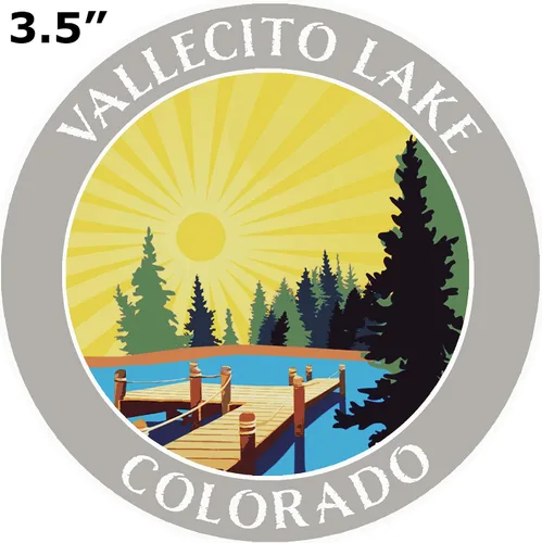 Miniatura 2 de Lake Dock - Vallecito Lake - Colorado 3.5" Ventana Coche Camión Adhesivo Adhesivo Vacaciones Aventura Tema Novedad Apliques Gris