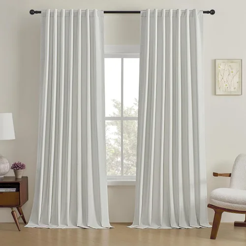 Miniatura 11 de Cortinas opacas de 54 pulgadas de largo para dormitorio, sala de estar, cortinas beige con aislamiento térmico, oscurecimiento de la habitación