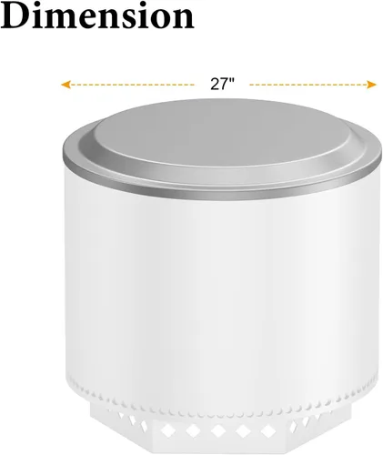 Miniatura 2 de Tapa de 49,8 cm para fogata Solo Stove Bonfire 2.0, con asa, cubierta dura de acero inoxidable con cubierta para parrilla, accesorios para estufa