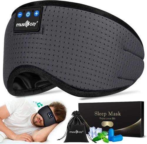 Miniatura 17 de MUSICOZY - Auriculares para dormir 3D Bluetooth 5.4, máscara de ojos transpirable inalámbrica, auriculares para dormir con diadema para personas que