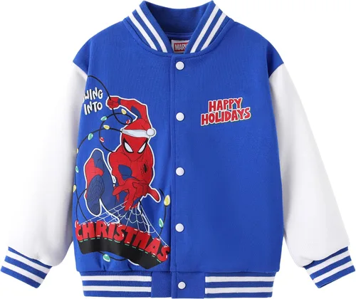 Miniatura 9 de Chaqueta bomber de Disney Marvel Spider Man Toy Story Cars McQueen, abrigo universitario de cárdigan, ligera, con botones de presión, sudaderas