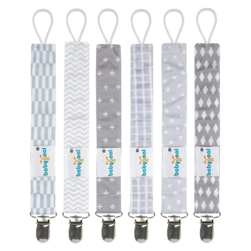 Miniatura 15 de Babygoal 6PBM05-HZ Juego de 6 prendedores para chupón para niños y niñas, se adaptan a la mayoría de los estilos de chupones y juguetes de dentición