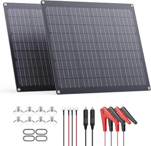 Miniatura 8 de ZOUPW 30 W 12 V Cargador de batería solar, accesorios para RV Cargador de batería mantenedor de 12 V con controlador de carga inteligente