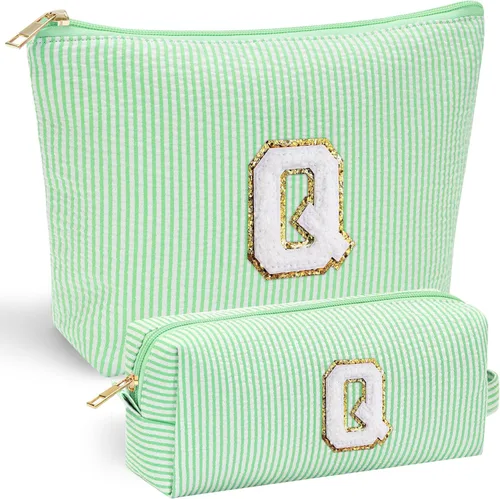 Miniatura 77 de YOOLIFE Regalos del Día de la Madre para mujeres, bolsa de maquillaje con inicial, bolsa de cosméticos, bolsa de maquillaje de viaje, regalos Rosado