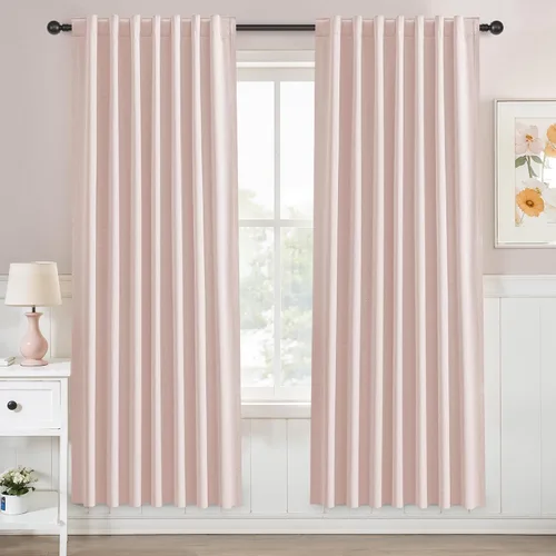 Miniatura 91 de UHITECH Cortinas opacas de 35 pulgadas de largo para sala de estar, 2 paneles, cortina opaca corta para cocina para ventanas pequeñas, cortinas