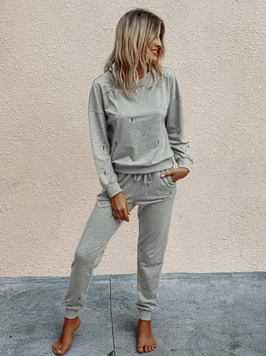 Miniatura 10 de Prettygarden - Conjunto de pijama de dos piezas para mujer, diseño de teñido anudado, sudadera informal de manga larga con pantalones largos, ropa