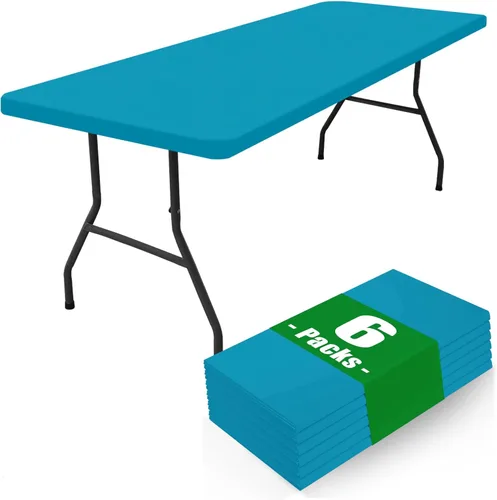 Miniatura 27 de Moosfor Paquete de 6 manteles cuadrados de elastano, manteles elásticos ajustables para pícnic, cubierta de mesa de patio elástica lavable para Negro