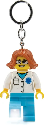 LEGO City - Llavero de luz grande de 3 pulgadas de alto - Doctor (KE185H), luz para cordón, dije de bolsa
