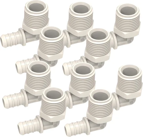 Miniatura 27 de SEAFLO Acoplamiento de tubería PEX de plástico de 90 grados 1/2" Barb x 1/2" adaptador de codo de ajuste de púas compatible con tubo PEX o PE-RT