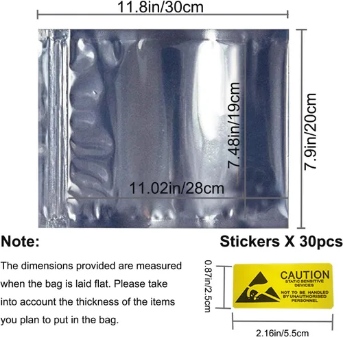 Miniatura 2 de Bolsas antiestáticas Bolsa de blindaje ESD con etiquetas antiestáticas para disco duro SSD HDD Tarjeta madre Tarjeta de video RAM Dispositivos