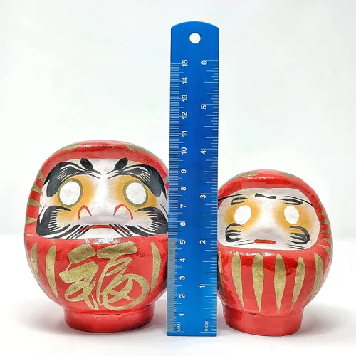 Miniatura 8 de Muñeca Daruma, fabricada en Japón, 4.7 pulgadas, buena suerte y buenos deseos (rojo)