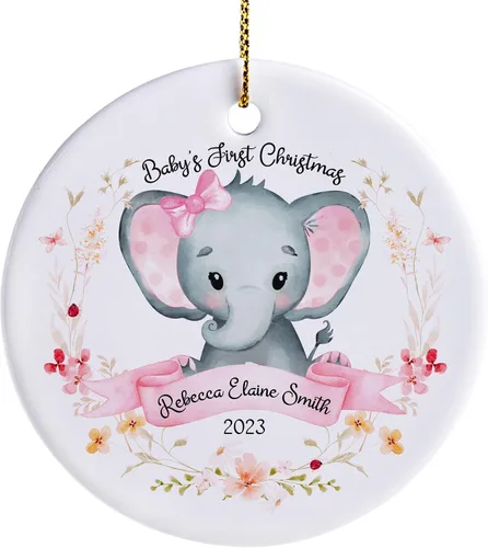 Miniatura 6 de Adorno personalizado para la primera Navidad del bebé 2023 para niña, adornos personalizados de la primera Navidad del bebé, regalos para bebé