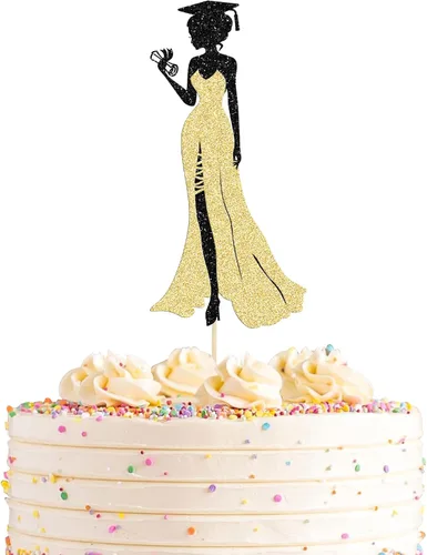 Miniatura 12 de 1 pieza de decoración de pastel de graduación 2023 con purpurina de felicitaciones 2023 para pastel de graduación 2023 temática de graduación