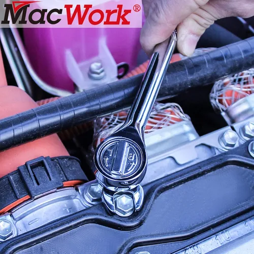 Miniatura 7 de MacWork Juego de 8 llaves métricas de 3/8 pulgadas, ideal para espacios reducidos, kit de 8 piezas con organizador de clip