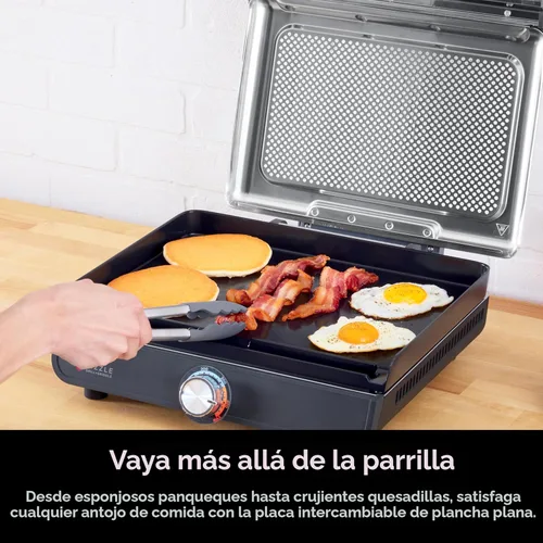 Miniatura 5 de Ninja Plancha y parrilla de interior, 14 pulgadas, parrilla eléctrica, para bistec, hamburguesas, salmón, verduras y más, plancha para panqueques