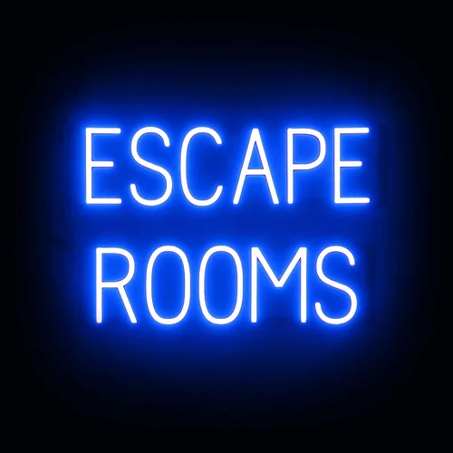 Miniatura 53 de SpellBrite Cartel de ESCAPE ROOM Letrero relacionado con el entretenimiento con aspecto de neón, fuente de luz LED roja 23.6 x 15.0 pulgadas Rojo