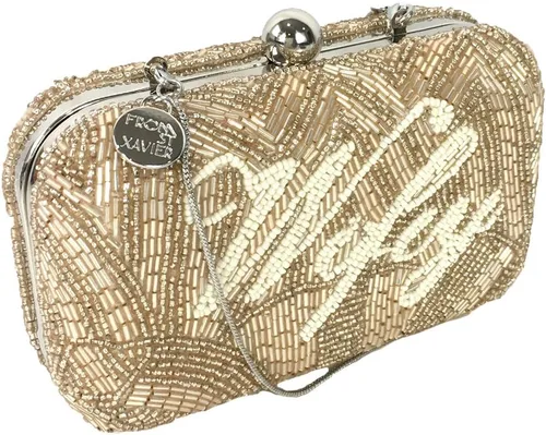 Miniatura 2 de Wifey Script - Bolso de novia con cuentas, color champán, Champán