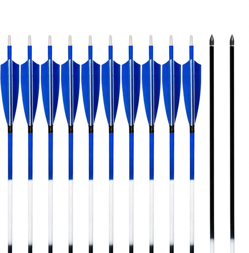 Miniatura 4 de 31Inch Carbon Arrows, Targeting Practice Hunting Arrow, Turkey Feather Fletching Arrow, with Removable Tips and nocks for Recurve & Compound Bow