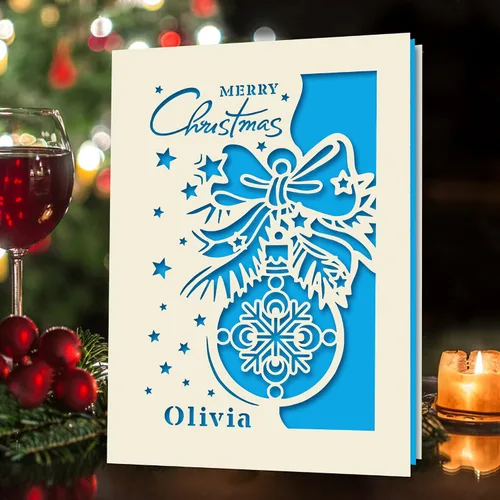 Miniatura 2 de EDSG Tarjetas de Navidad personalizadas 2025, tarjetas de felicitación personalizadas, tarjeta de Navidad de papel láser, regalo de Papá Noel
