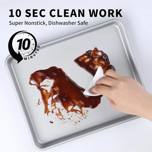 Miniatura 3 de PACK DE 2 fuentes para horno tostador de Shinsin, bandejas antiadherentes de 9X11, juego de bandejas para galletas 57% más gruesas, aptas