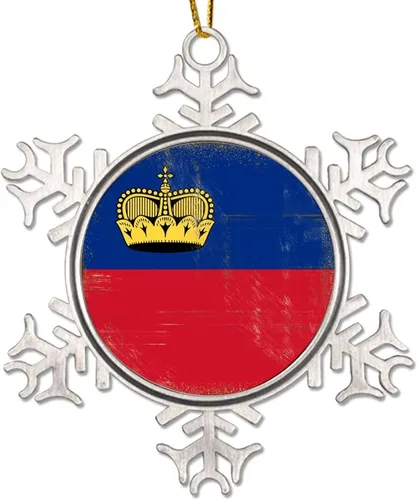 Miniatura 11 de Líbano Novedad Metal Copo de Nieve Adornos de Navidad Regalo Patriótico País Recuerdo Regalo Adornos de Navidad Adornos de Navidad Bandera Nacional