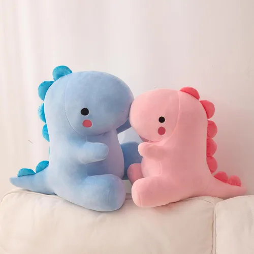 Miniatura 8 de Peluche de dinosaurio de peluche, juguetes lindos de anime, almohada suave de dinosaurio de anime, regalo para niños y niñas, color azul, 10.8 C-blue