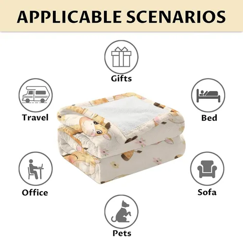 Miniatura 6 de Manta de jirafa para niñas, tamaño regazo de 30 x 40 pulgadas, manta de felpa suave y mullida, regalo de manta negra linda para sala de estar