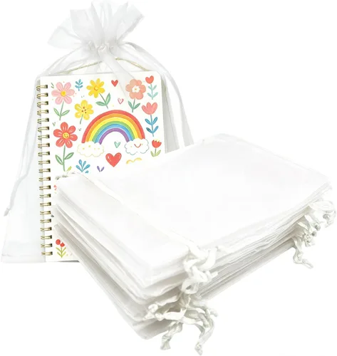 Miniatura 9 de Bolsas de regalo de organza de 5 x 7 pulgadas con cordón para joyas, dulces, flores de lavanda secas, 100 bolsitas rojas, bolsa de malla de tela