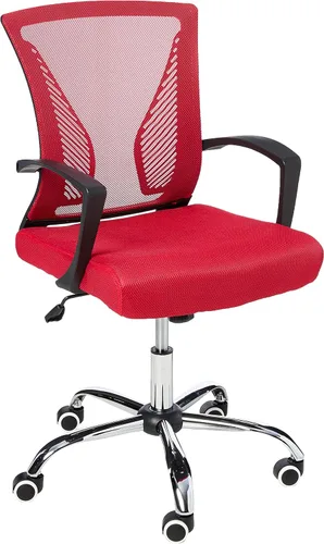 Miniatura 4 de Modern Home Zuna Silla de oficina con respaldo medio, respaldo ergonómico de malla con respaldo de malla (negro/rojo)