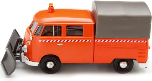 Miniatura 3 de Volkswagen Tipo 2 (T1) Camión naranja con quitanieves y carcasa de cámper 1/24 fundido a troquel modelo de coche por Motormax