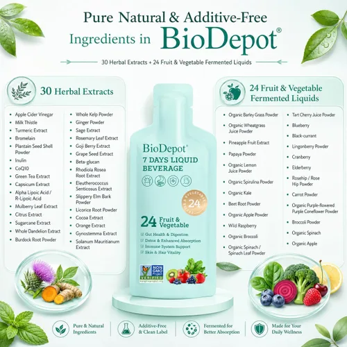 Miniatura 4 de 7 días de limpieza del colon bebida líquida para la salud intestinal, desintoxicación y limpieza para mujeres y hombres, 24 complejo de frutas