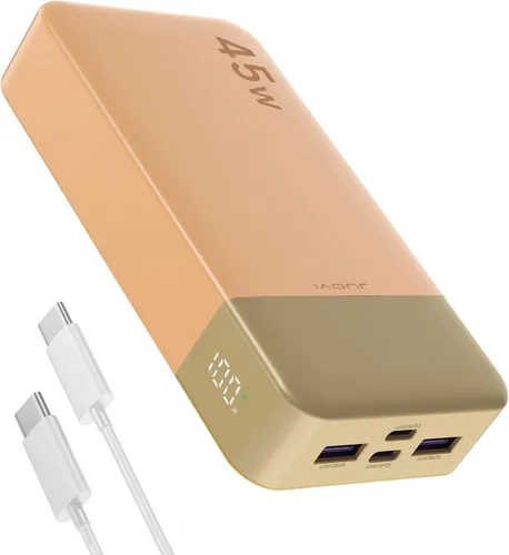 Miniatura 8 de JUOVI J2621 Banco de Energía Cargador Portátil 20000mAh 45W, Paquete de Batería de Carga Rápida PD3.0 QC 4.0 con Pantalla LED, 2 USB-C, 2 USB-A