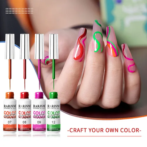 Miniatura 3 de RARJSM Juego de esmaltes de uñas de gel que cambian de color de temperatura, 12 colores que cambian el estado de ánimo, rosa, naranja, rojo, azul
