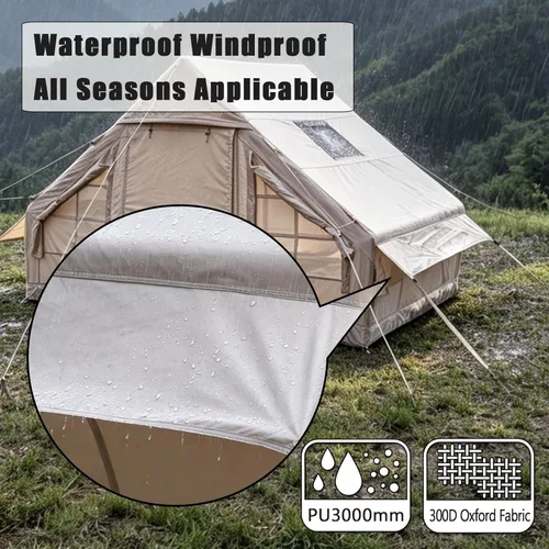 Miniatura 4 de Inflatable Camping Tents with Hand Pump, Air Glamping Tents, Easy Setup Waterproof and Windproof Blow up Tent, 4 Seasons Oxford Cabin Tent with Mesh