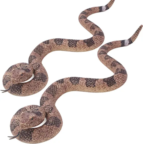 Miniatura 8 de SIENON - Serpientes falsas realistas de juguete, figura de serpiente de goma suave para jardín, asusta a las aves y ardillas, modelo de acción