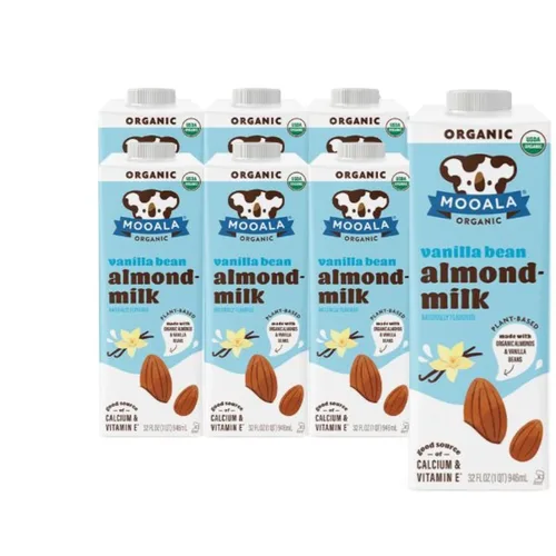 Miniatura 8 de Mooala – Leche de almendras orgánica en grano de vainilla, sin azúcar, 1 litro (paquete de 6) – Bebida estable en estantes, no lácteos, sin gluten