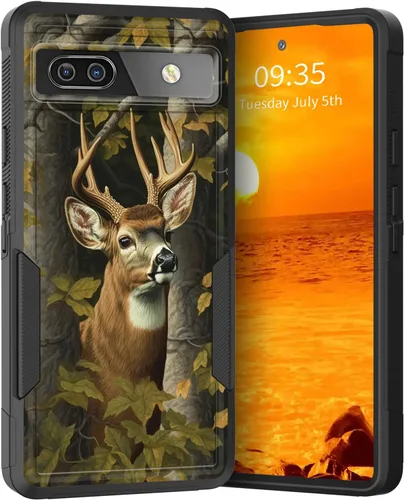 Miniatura 89 de Funda para Pixel 6A, Híbrida de Doble Capa de Servicio Pesado Resistente a Prueba de Golpes PC Duro + Funda Protectora de Silicona Suave para Google
