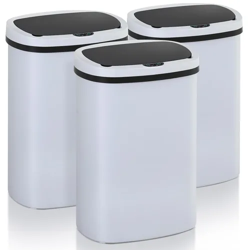 Miniatura 13 de Basurero de cocina con sensor de movimiento de 13 galones, cubo de basura con sensor automático de 50 L, cubo de basura inteligente con tapa
