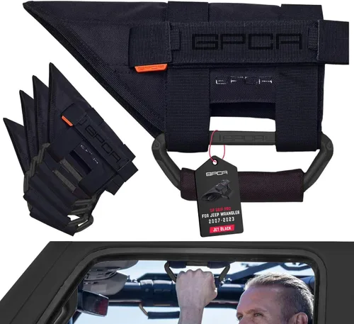 Miniatura 27 de GPCA Asas de agarre metálicas para Jeep Wrangler 4xe, JL, JT, JK, Sport, Sahara, Rubicon y Gladiator 4DR/2DR 2007-2023 GP Grip PRO, plegables
