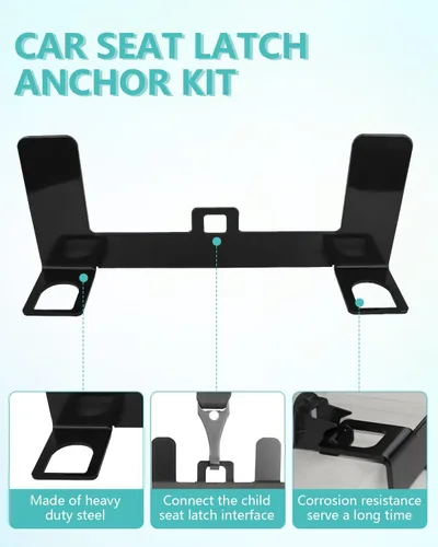 Miniatura 8 de Kit de Anclaje de Pestillo para Asiento Infantil de Coche, Correa de Seguridad para Asiento de Coche, Adaptador de Pestillo ISOFIX de Acero para Kit