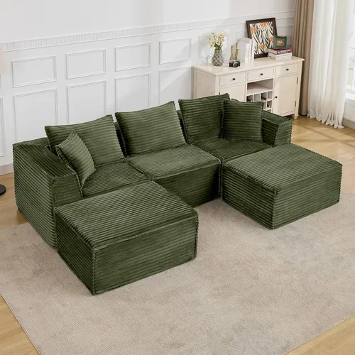 Miniatura 11 de Sofá modular modular de 107 pulgadas, moderno sofá seccional Cloud con asiento profundo, sofá deshuesado en forma de L con diván para sala de estar