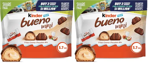 Miniatura 13 de Kinder Bueno Crema de chocolate con leche y avellanas, paquete de 30 unidades, 2 barras de chocolate envueltas individualmente por paquete, 1.5
