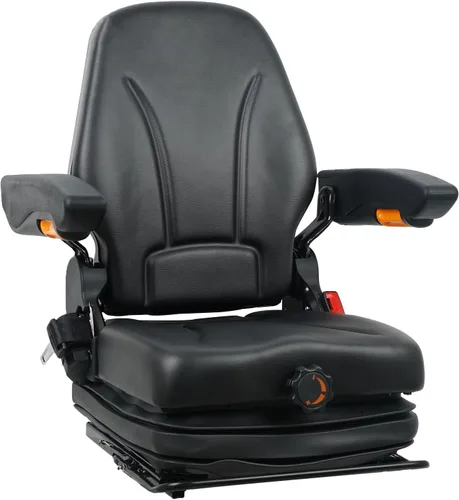 Miniatura 2 de DSC - Asiento de tractor universal con suspensión con reposabrazos ajustable, bolsa para documentos, asiento de respaldo alto, cinturón de seguridad