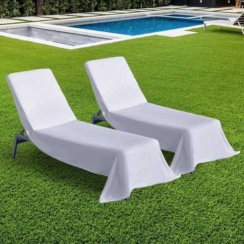 Miniatura 9 de Boca Terry - Funda de toalla para silla de salón, 100% algodón, para piscina o silla de playa, parte superior ajustada