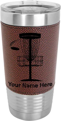 Miniatura 14 de LaserGram Vaso aislado al vacío de 20 onzas, Disc Golf, grabado personalizado incluido (piel sintética, estilo béisbol)
