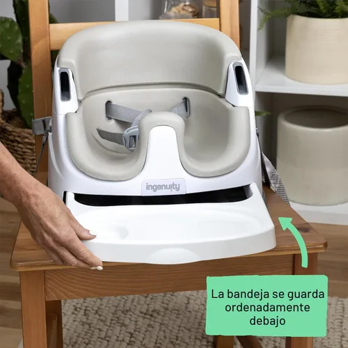 Miniatura 6 de Ingenuity Asiento base para bebé 2-en-1 con bandeja auto-guardable para alimentación y piso - Cashmere