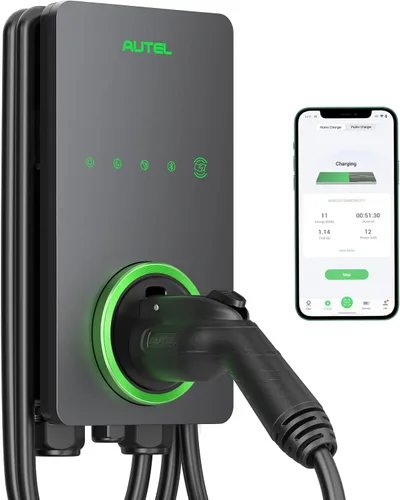 Autel Cargador inteligente para vehículos eléctricos (EV) para el hogar de hasta 50 amperios, 240 V, estación de carga de automóvil para interiores