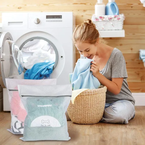 Miniatura 6 de Vivifying Bolsas de malla XL grandes, paquete de 2 bolsas de malla de panal de 20 x 24 pulgadas para lavadora, ropa delicada, suéter, abrigos