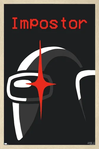Miniatura 7 de Póster de pared de Among Us Impostor, 34 pulgadas de largo x 22.4 pulgadas de ancho, versión enmarcada de madera de granero